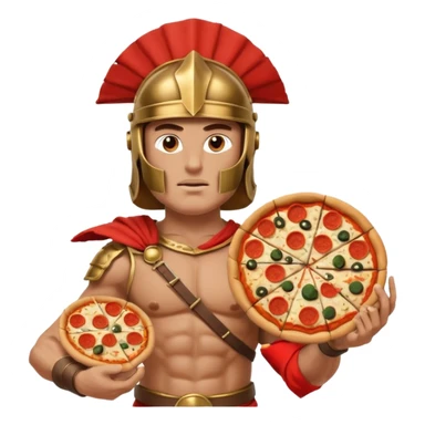 greece ancient warrior with pizza sticker