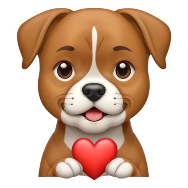Boxer dog with heart  sticker