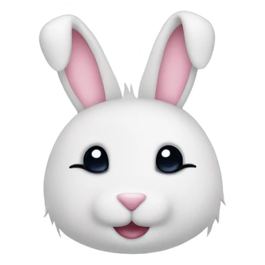 cute white bunny face with sparkles sticker