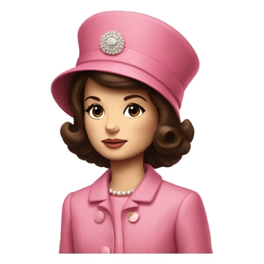 Young Jackie Kennedy in pink suit and pillbox hat sticker
