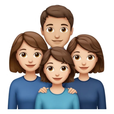Throuple two women with short wavy brown hair, male with short brown hair sticker