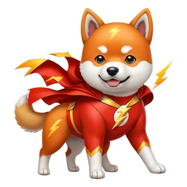Akita Inu in a flash costume sticker