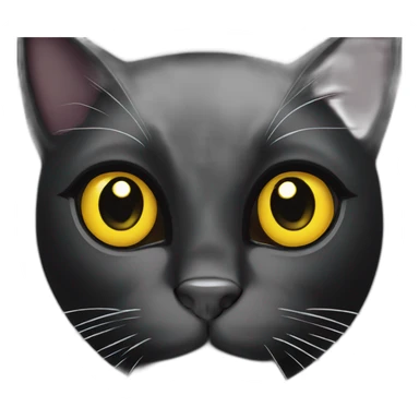 Pure Black Cat with Big Yellow Eyes sticker