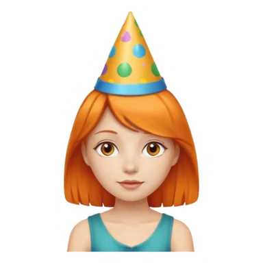 party hatted orange haired girl sticker
