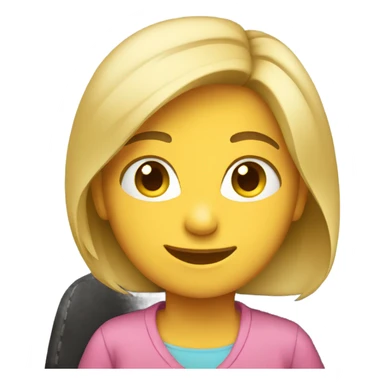 smiling girl in car interior emoji sticker