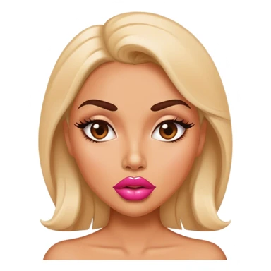 sassy girly pop botox face big lips sticker