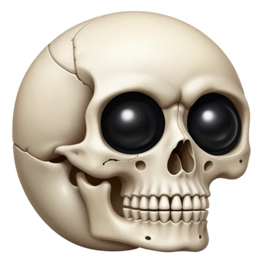 skeleton with an eight ball nine ball in eyes sticker