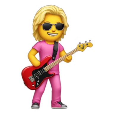 long-blond-bassguitar-player-pink-clothes-pink sticker