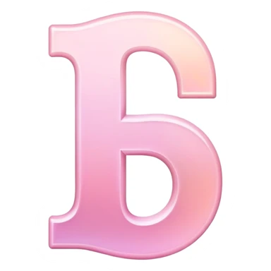 Iridescent pastel pink Font setting icon with letter I sticker