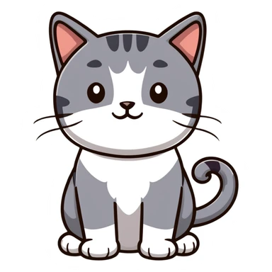 Gray tabby tuxedo cat sticker