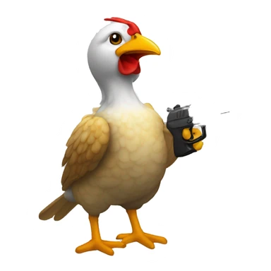 poussin qui tire avec un pistolet  sticker