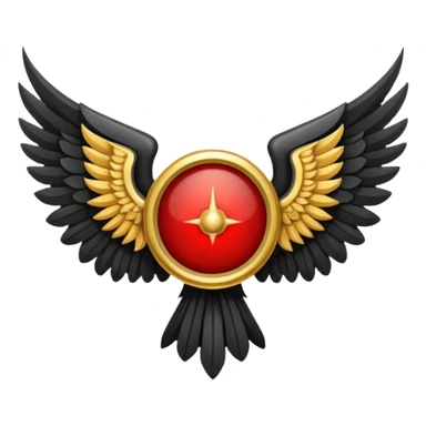 Holy Emblem with black wings and horn and red in the middle sticker