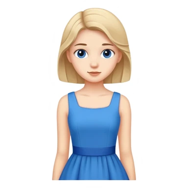teen girl in a blue dress sticker