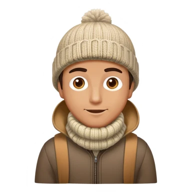 man in outdoor wither clothes and knited hat fuul scale sticker