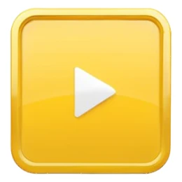 single yellow video play button on white square, minimal flat design, isolated, no text, no watermark --ar 1:1 --v 6
 sticker