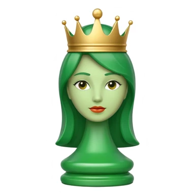 green chess queen piece sticker