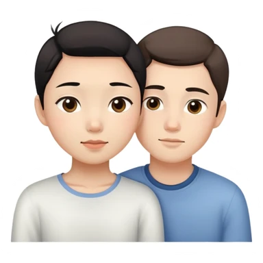 Asian girl and white boy being intimate sfw sticker