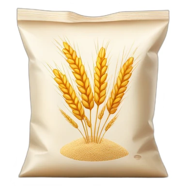 Flour bag with wheat on the front packaging  sticker