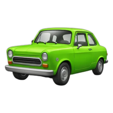 un auto de color verde fluor sticker