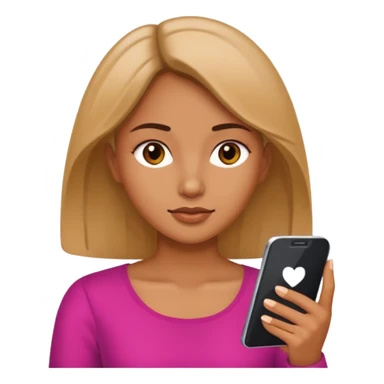 woman looking at phone sticker