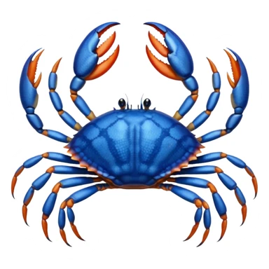 A blue crab with eight legs and two pincers sticker