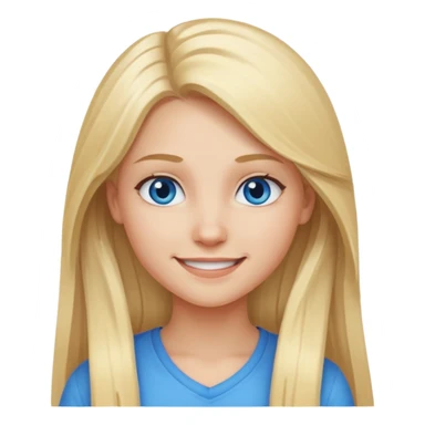 Responsibility for one's decisions and determination in the image of a smiling girl with long blond hair and she has blue eyes sticker