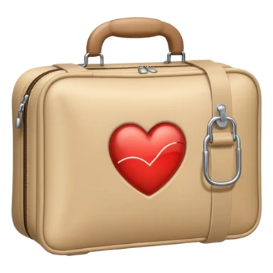 an medical bag in beige with a little heart sticker