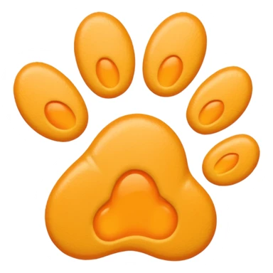 a very light pale pastel yellow-orange pawprint sticker