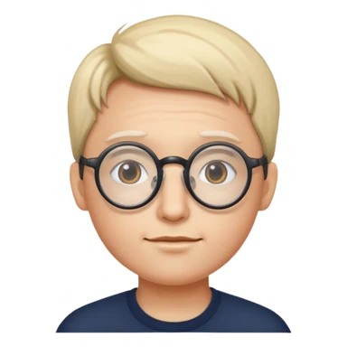 yuvarlak gözlüklü insan sticker