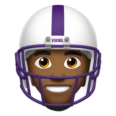 Minnesota Viking Justin Jefferson face wearing a helmet  sticker