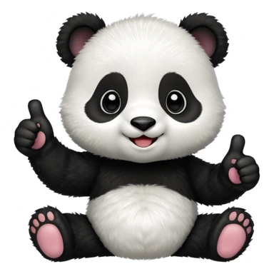 Little panda cub giving thumbs up sticker