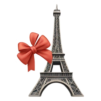 eiffel tower with a bow sticker