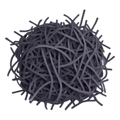 A piece of paper covered in chaotic, random black scribbles. The lines are so dense that most of the paper looks almost black from over-scribbling. Drawn with a pen or pencil sticker