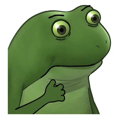 pepe the frog looking down sadly sticker