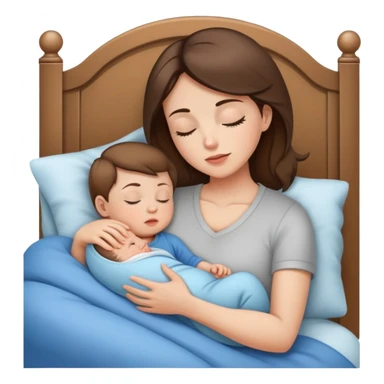 Light brunette fit mom forcing baby boy go to sleep sticker