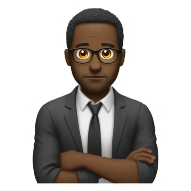 A black man in deep thought scratching his beard with glasses thinking. sticker