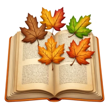 autumn open book with leaves on it sticker
