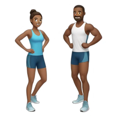 couple training together sticker