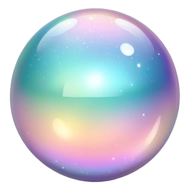 Pastel sparkly glittery iridescent transparent ball sphere orb sticker