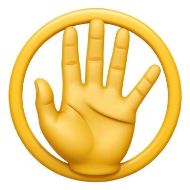 A 3D Apple-style yellow hand emoji, closed fist with only the index finger pointing upward, the finger making a circular motion as if drawing an imaginary circle in the air, dynamic curved motion lines around the finger to show the circular movement, smooth glossy texture, clean minimal background sticker