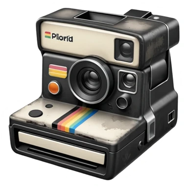 Polaroid camera printing a burnt photo. sticker