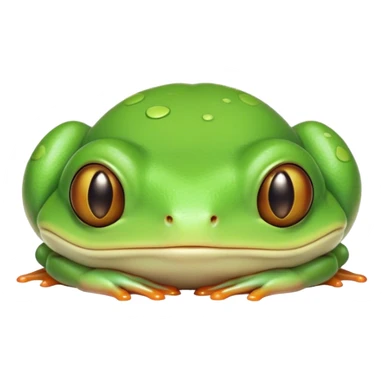 Meme-Worthy Cute Sleeping Green Tree Frog Portrait Emoji, Head resting peacefully with a contented smile, showcasing a compact, vividly green body with softly closed, serene eyes, Simplified yet adorably endearing features, highly detailed, glowing with a soft, drowsy jungle light, high shine, relaxed and utterly lovable, stylized with an air of playful laziness, soft glowing outline, capturing the essence of a sleeping green tree frog that feels destined to become the next viral icon of adorable rest! sticker