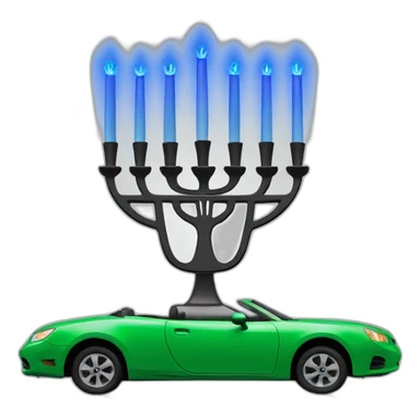 Menorah on car roof sticker