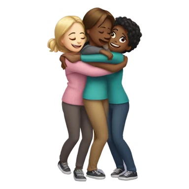 Hug three girlfriends sticker