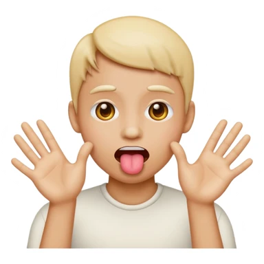 emoji sticking tongue out with hands to the side sticker