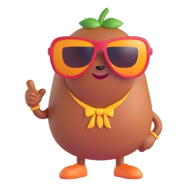 a cool bean character wearing sunglasses with a confident pose fun and playful sticker