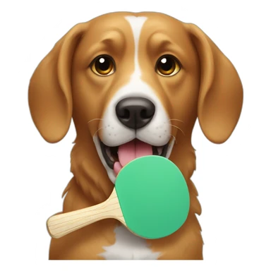 dog eating ping pong paddle sticker