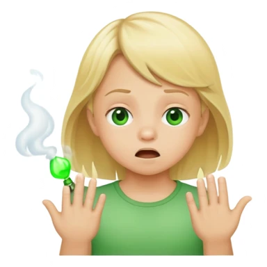 blonde child farting green gas sticker
