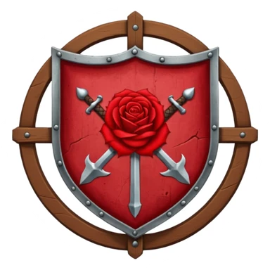brasão sangrando medieval rosa de sangue vermelha sticker