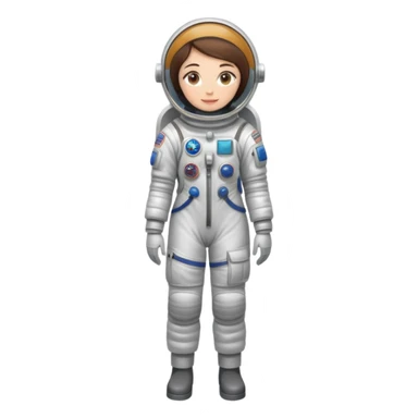 female cosmonaut in full length, standing, space suit, woman astronaut sticker